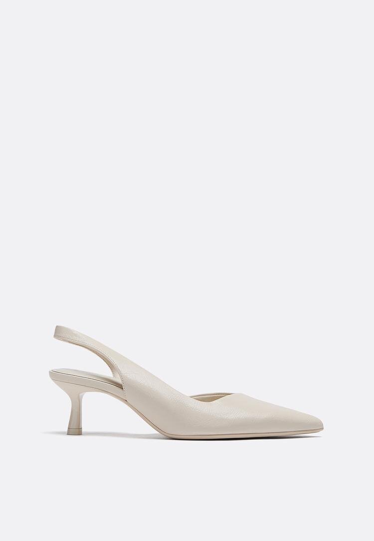 Stradivarius Pantofi Cu Toc De Bază Crem 37