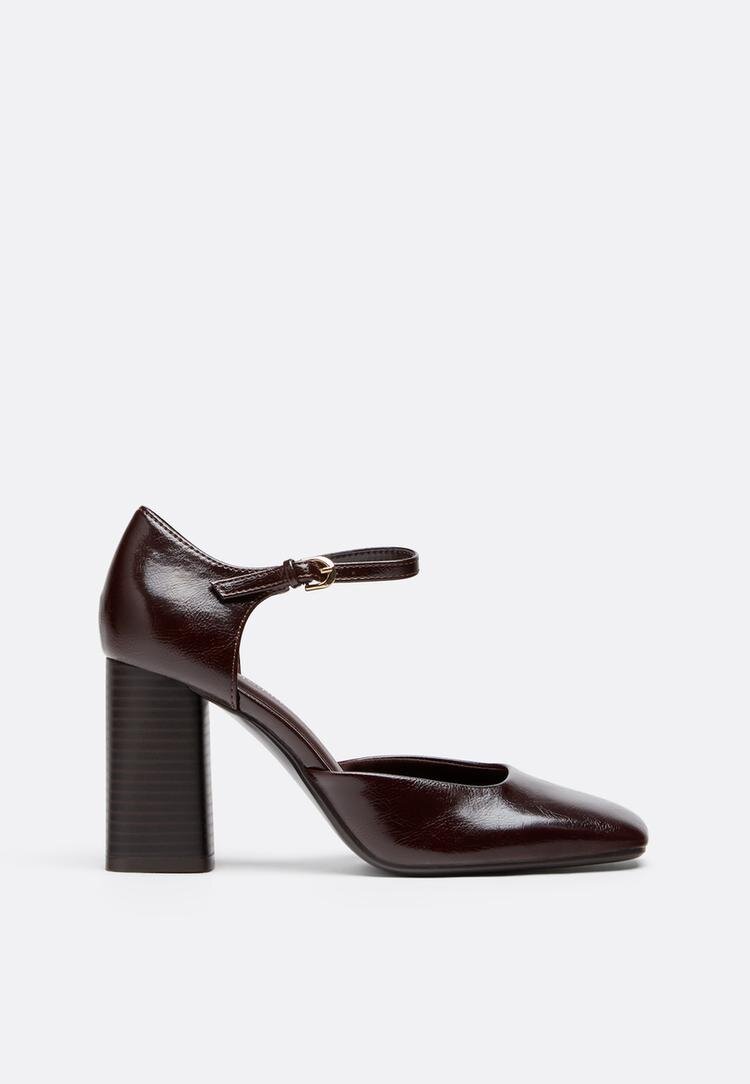 Stradivarius Pantofi Cu Toc Mary Jane Maro 35