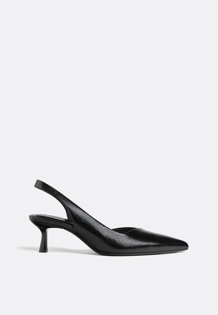 Stradivarius Pantofi De Bază Cu Toc Kitten Negru 38