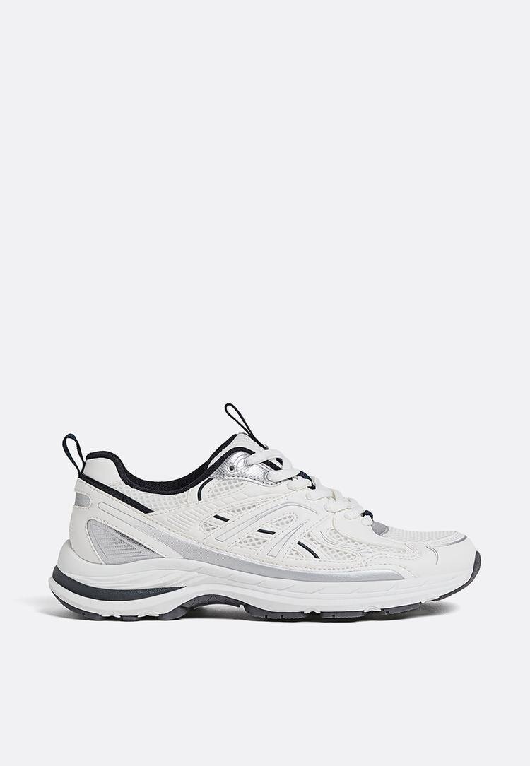 Stradivarius Pantofi Sport Cu Detaliu Alb 35