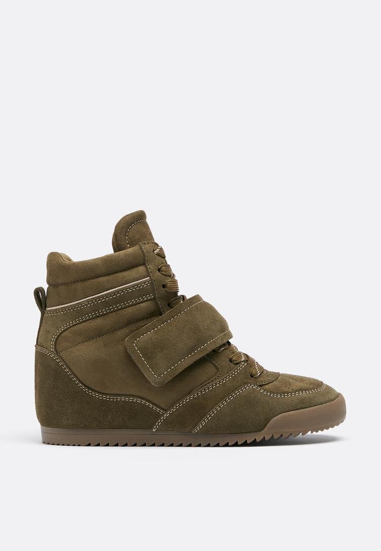Stradivarius Pantofi Sport Cu Platformă Interioară Khaki 39