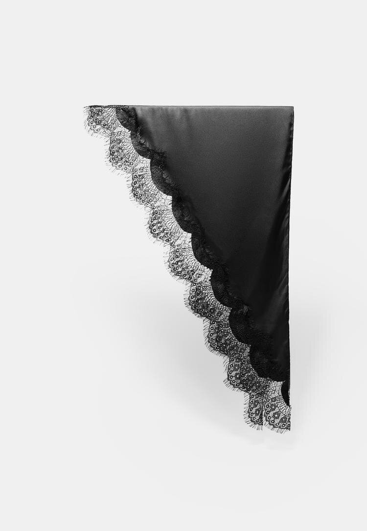 Stradivarius Pareo Din Dantelă Negru Os