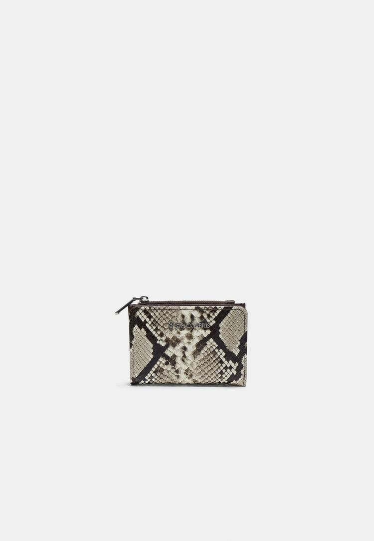 Stradivarius Portofel Carduri Cu Print Șarpe Piatră Os