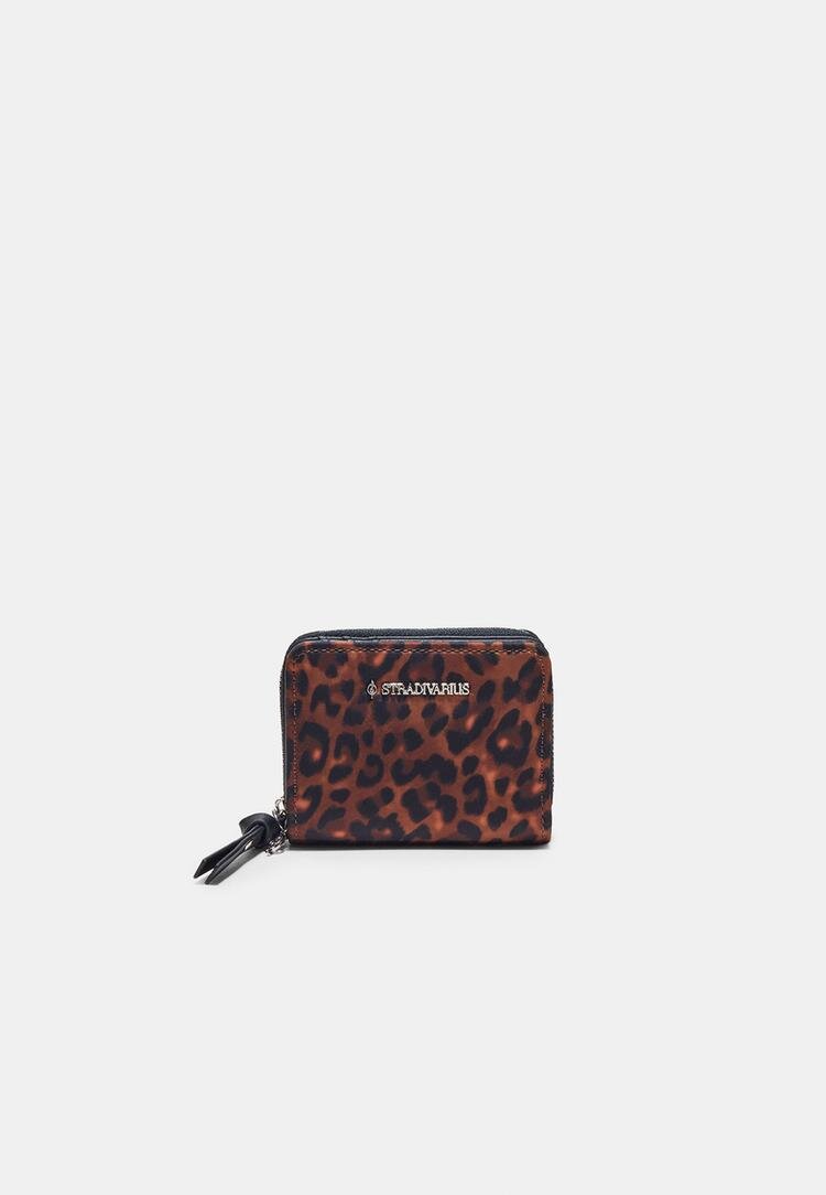 Stradivarius Portofel Și Port-Card Cu Imprimeu Leopard Maro Os
