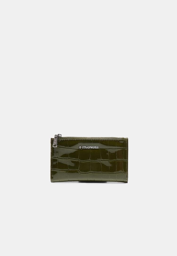 Stradivarius Portofel Simplu Cu Fermoar Kaki Os