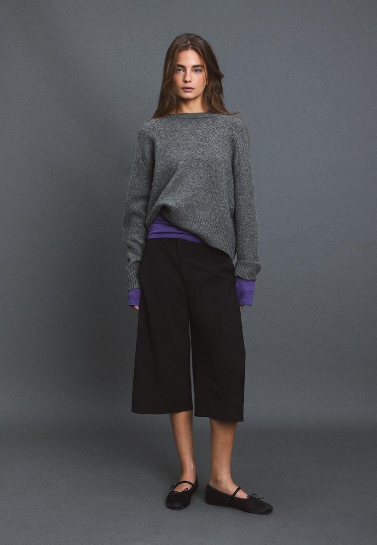 Stradivarius Pulover De Bază Din Tricot Moale Gri Marengo Xs