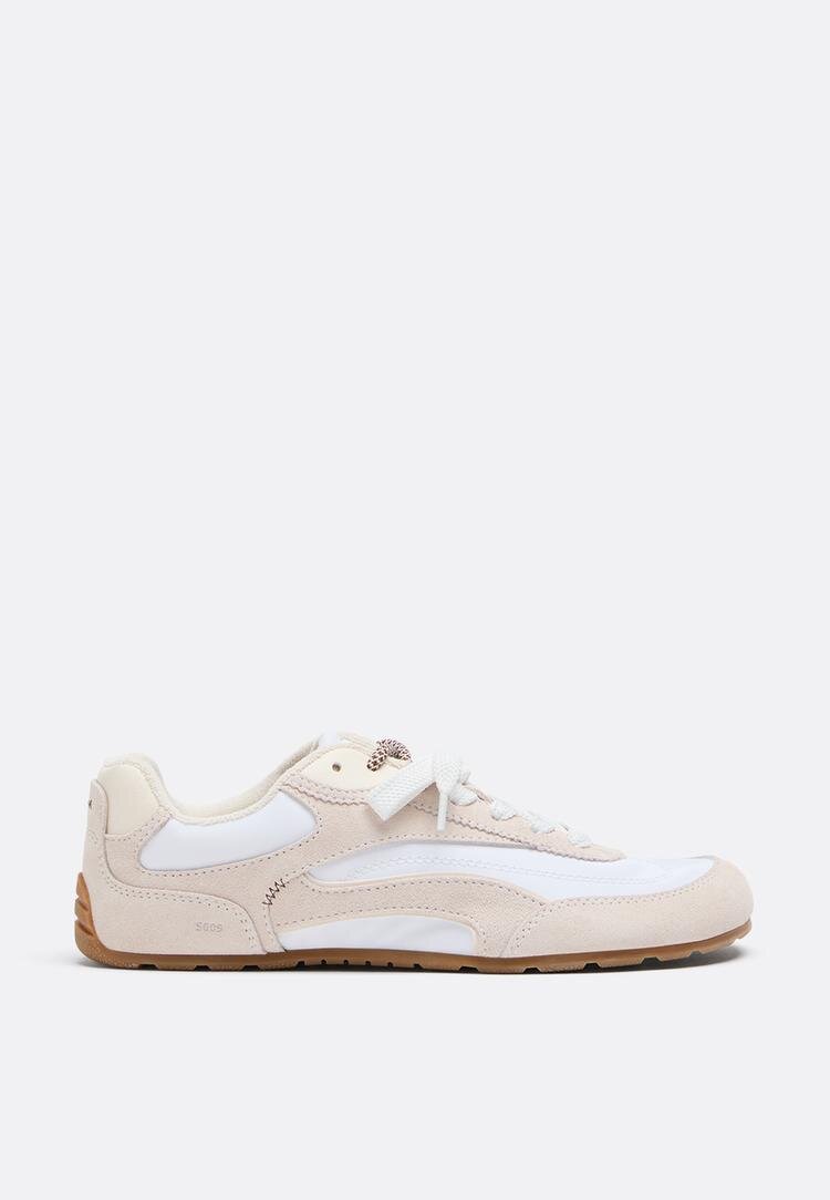Stradivarius S009 Pantofi Barefoot Detalii Piele Crem 38