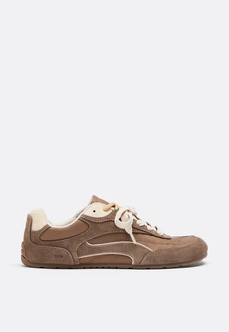 Stradivarius S009 Pantofi Sport Barefoot Detalii Piele Maro 35