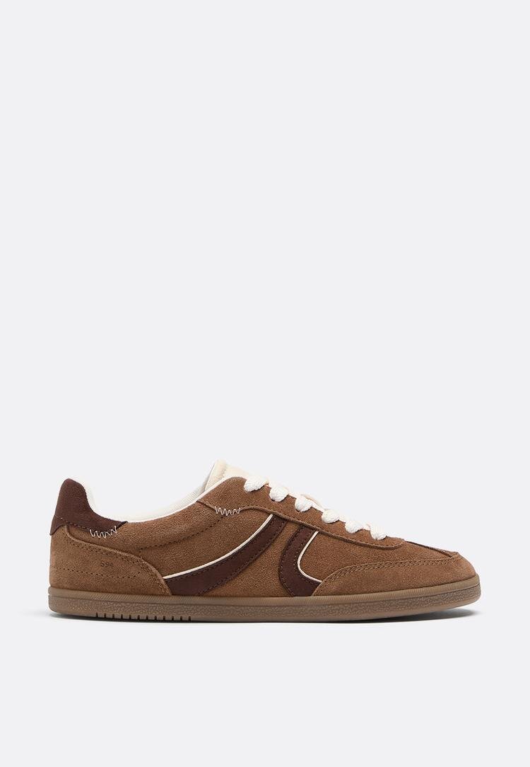 Stradivarius S011 Pantofi Sport Retro Din Piele Maro 38