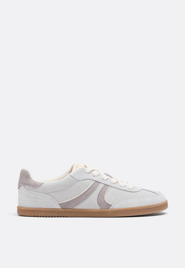 Stradivarius S011 Teniși Retro Din Piele Gri 36