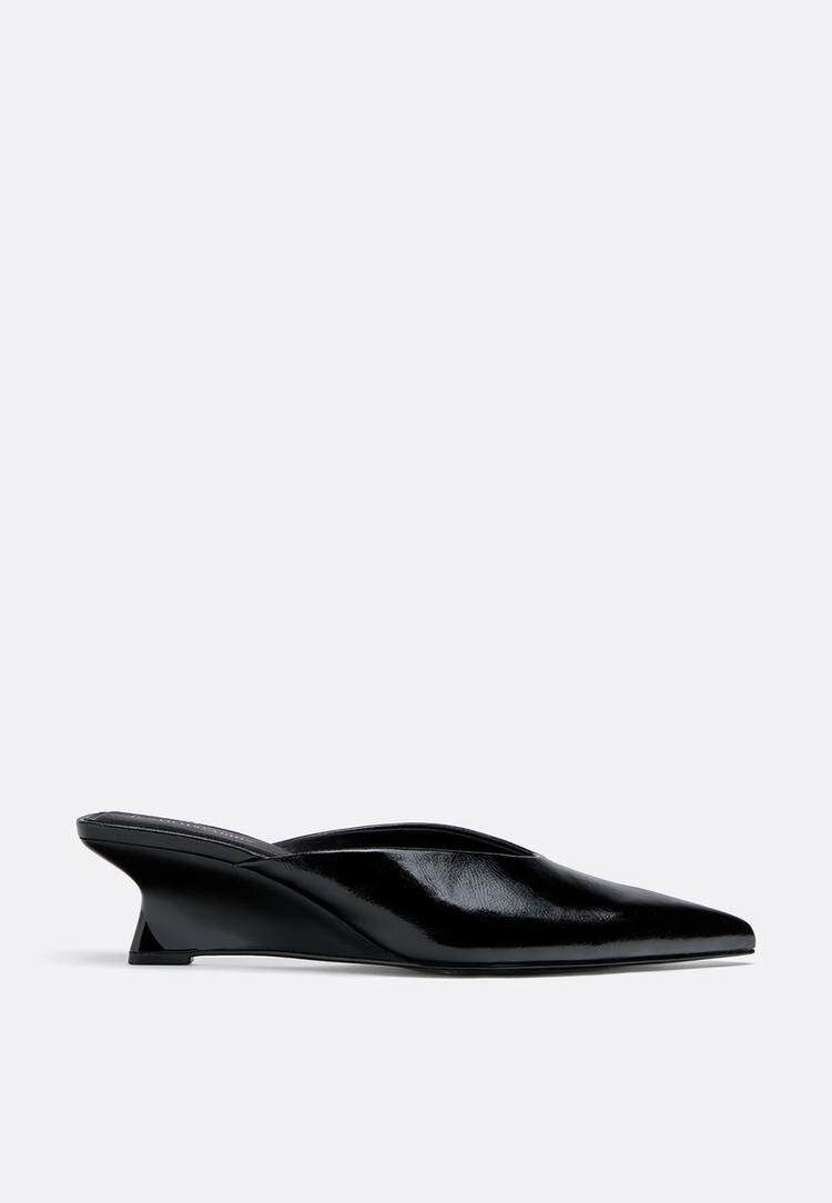 Stradivarius Saboți Cu Talpă Ortopedică Imitație De Piele Negru 35