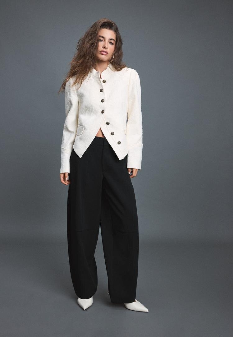 Stradivarius Sacou Jacquard Ecru S