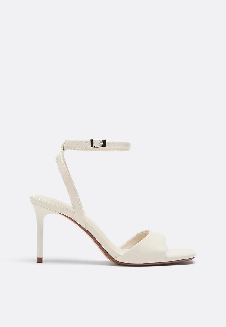 Stradivarius Sandale Cu Toc Stiletto Crem 35