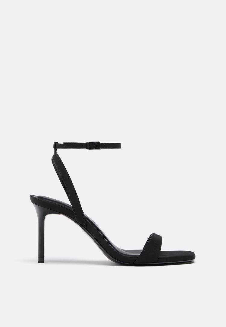Stradivarius Sandale Cu Toc Stiletto Negru 41