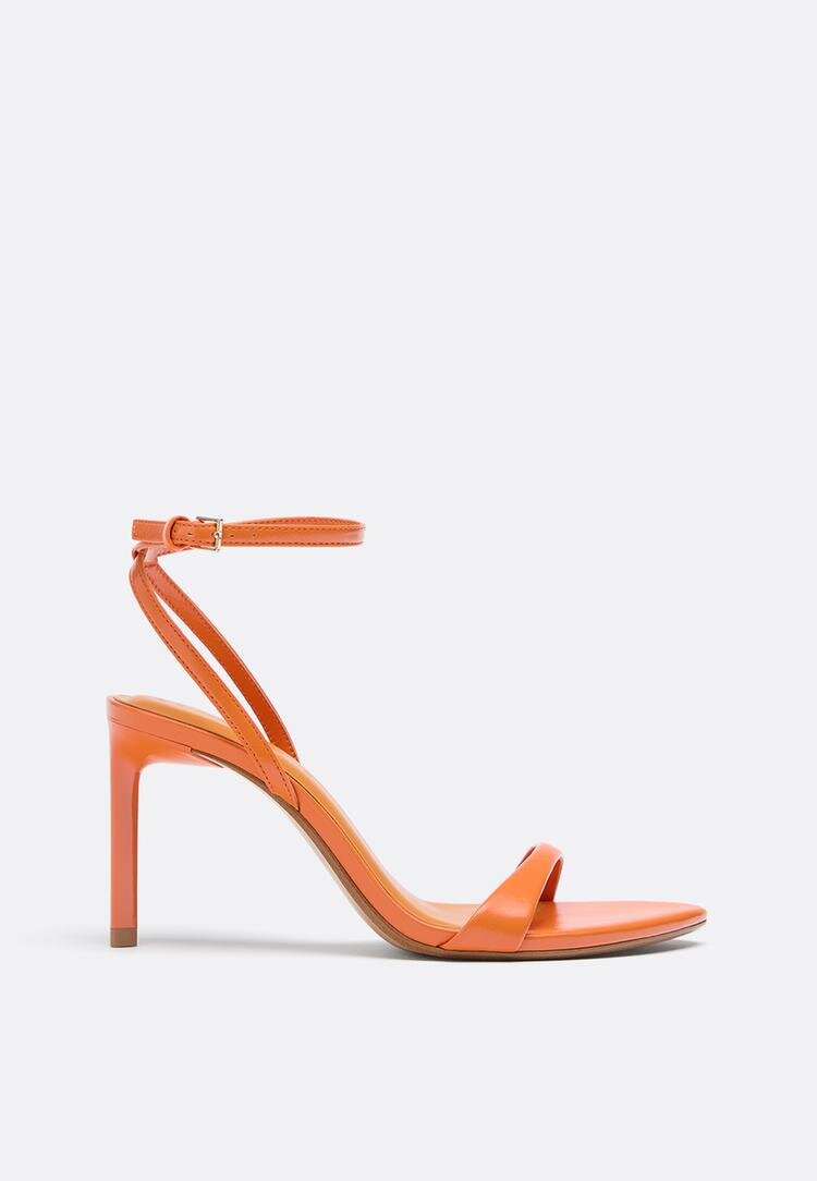 Stradivarius Sandale Cu Toc Stiletto Portocaliu 40