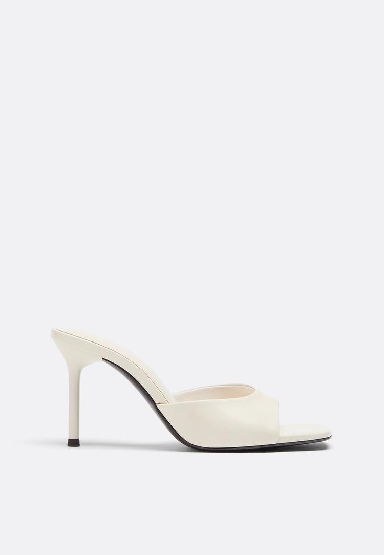 Stradivarius Sandale Cu Toc Tip Saboți Crem 38