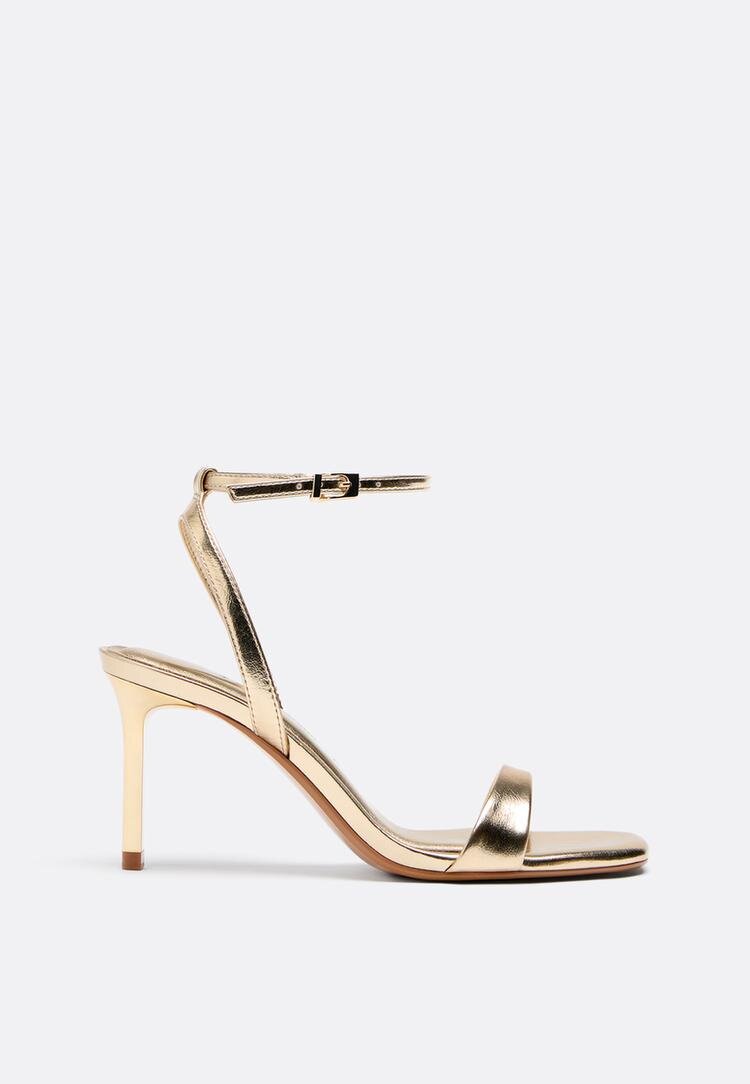 Stradivarius Sandale Largi Cu Toc Stiletto Aur 39