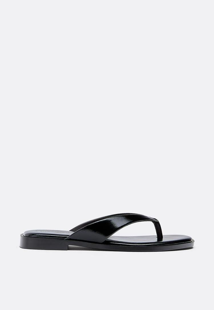 Stradivarius Sandale Plate Thong Negru 35
