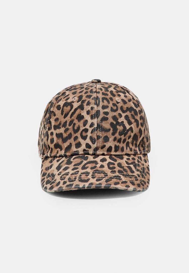 Stradivarius Șapcă Clasică Imprimeu Leopard Maro Os