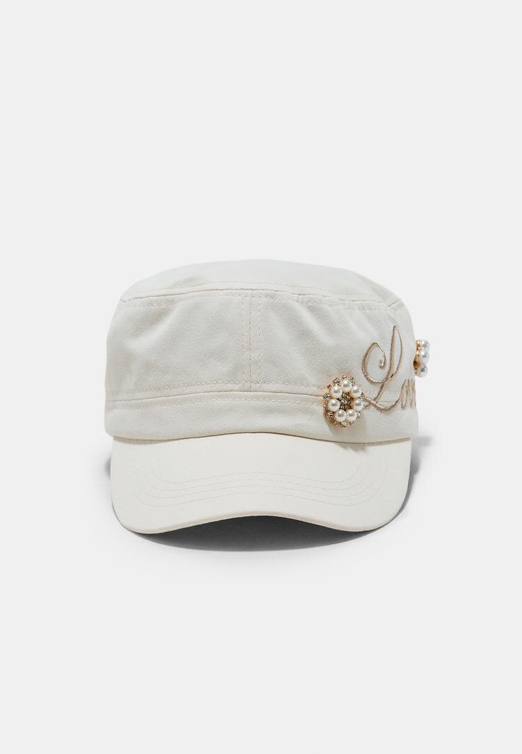 Stradivarius Șapcă Love Ecru Os