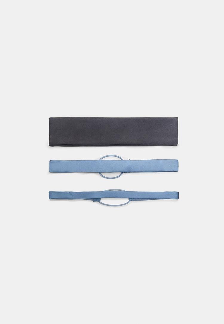 Stradivarius Set 3 Benzi Sport Elastice Pentru Păr Gri Os