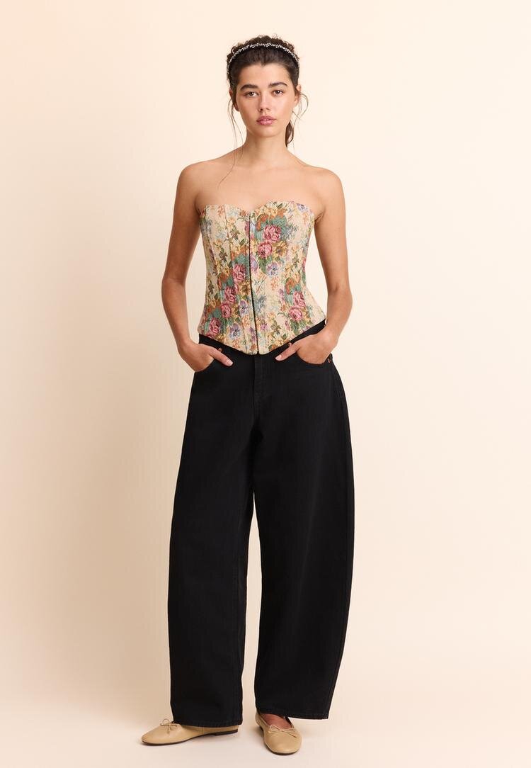 Stradivarius Top Bustieră Jacquard Piatră M