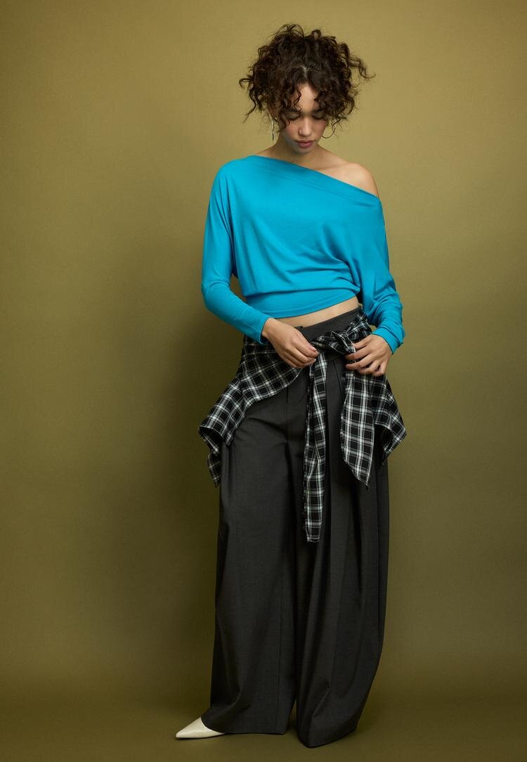 Stradivarius Tricou Asimetric Din Modal Turcoaz L