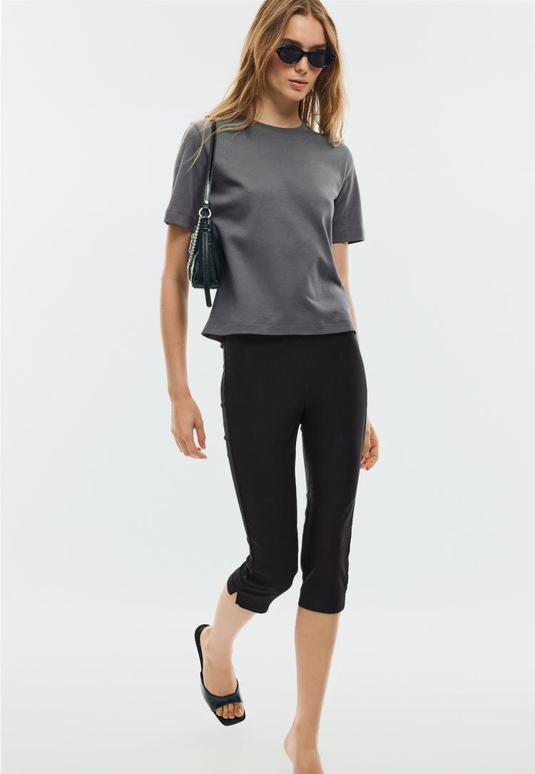 Stradivarius Tricou B01 Basic Regular Fit Heavy Weight Gri Marengo M