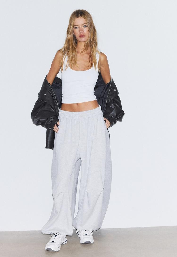 Stradivarius Tricou Din Poliamidă Ecru M