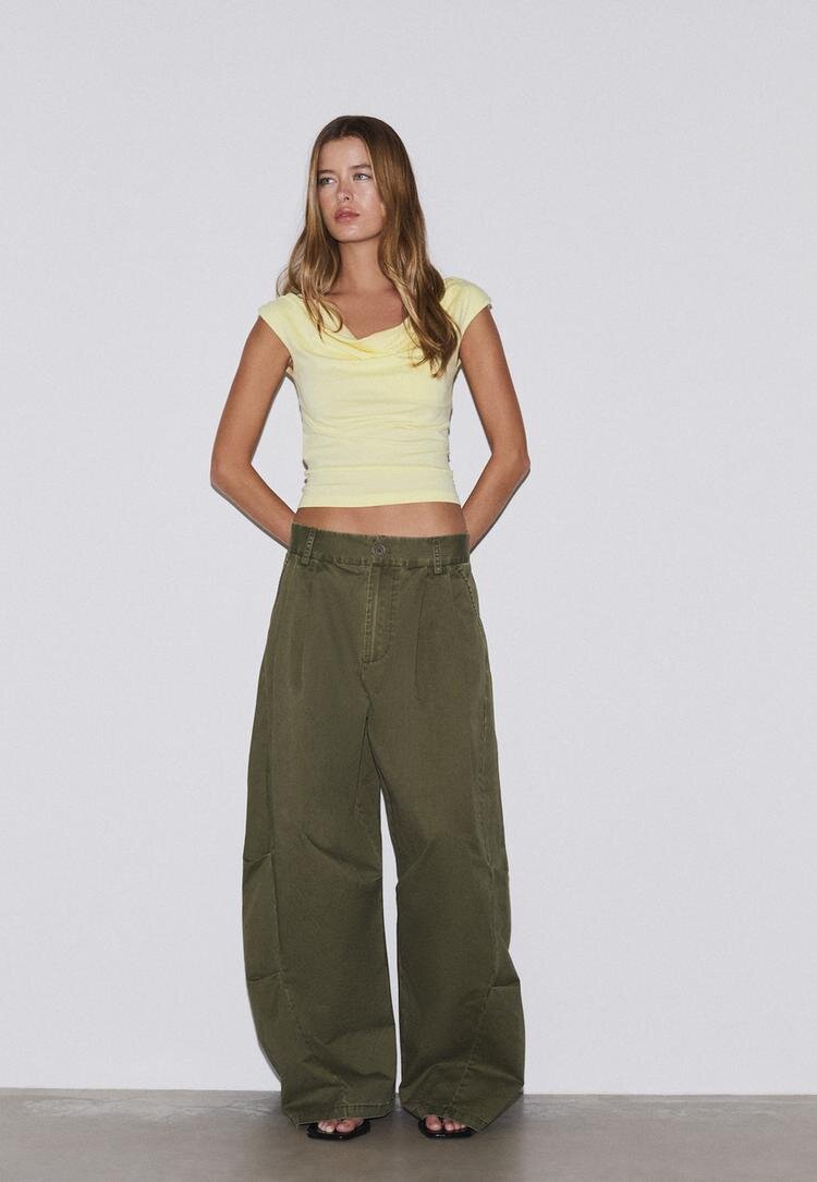 Stradivarius Tricou Fără Mâneci Multipoziție Galben Pastel Xs